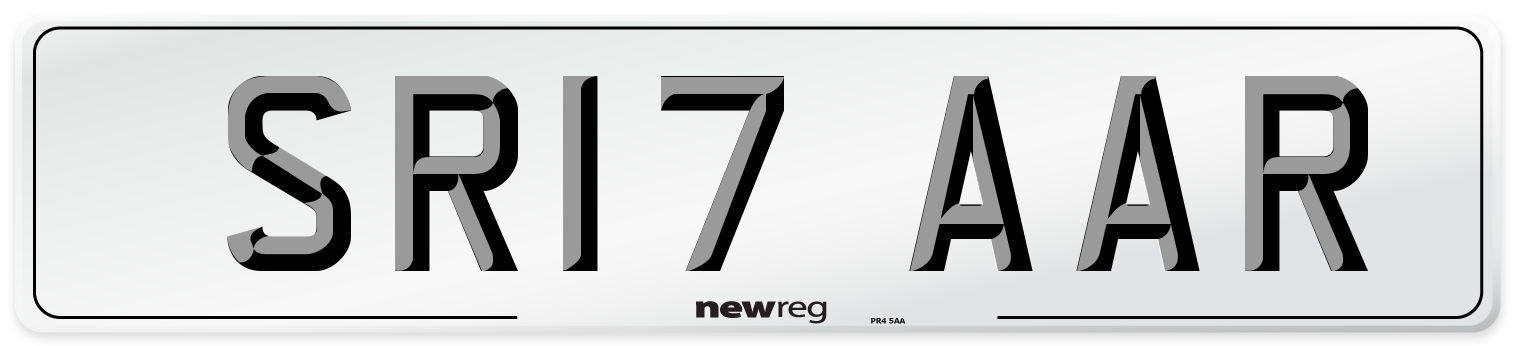 SR17 AAR Number Plate from New Reg